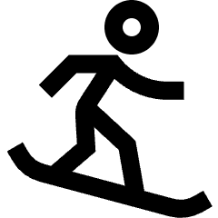 Snowboarding Icon from Sharp Line Set
