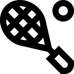 Tennis Rackets Icon from Sharp Line Set