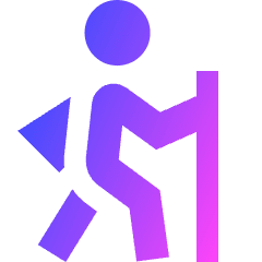 Hiking Icon from Sharp Gradient Set