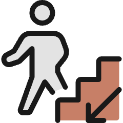 Stairs Person Descend Icon from Ultimate Colors Set