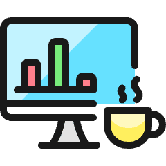 Graph Statistics Coffee Icon from Ultimate Colors Set