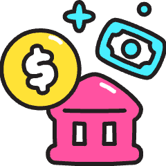 Bank Service Icon from Stickies Colors Set