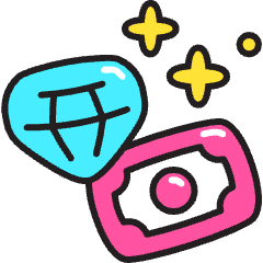 Diamond And Money Icon from Stickies Colors Set