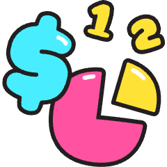 Money Chart Icon from Stickies Colors Set