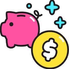 Saving Money Piggy Icon from Stickies Colors Set