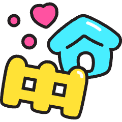 Home Fence Icon from Stickies Colors Set