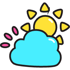 Sun Clound Weather Icon from Stickies Colors Set