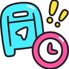 Mailbox Recieve Time Icon from Stickies Colors Set