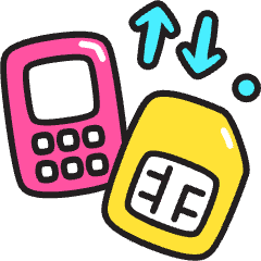Mobile Phone Sim Icon from Stickies Colors Set
