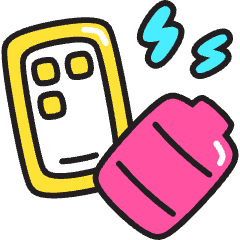 Smart Phone Battery Icon from Stickies Colors Set