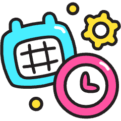Date Time Setting Icon from Stickies Colors Set