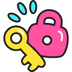 Lock Key Icon from Stickies Colors Set
