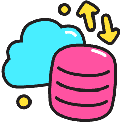 Cloud Data Transfer Icon from Stickies Colors Set