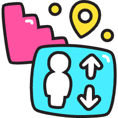 Stair Elevator Location Icon from Stickies Colors Set