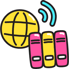 Online Library Icon from Stickies Colors Set