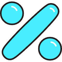 Percent Sale Icon from Stickies Colors Set