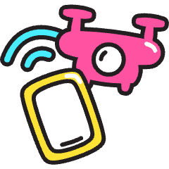 Drone Tablet Control Icon from Stickies Colors Set