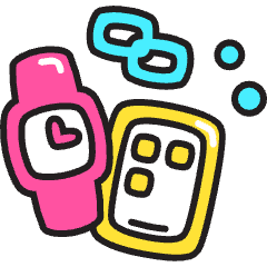 Smart Watch Sync Icon from Stickies Colors Set