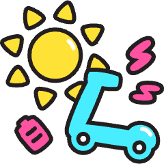 Scooter Solar Charging Icon from Stickies Colors Set
