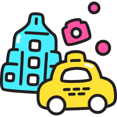 Taxi Tour Icon from Stickies Colors Set