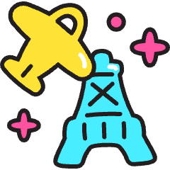 Travel To Paris Icon from Stickies Colors Set