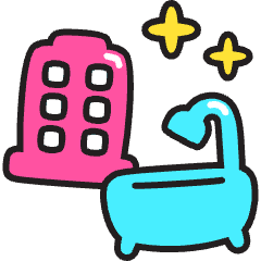 Hotel Room Bathtub Icon from Stickies Colors Set