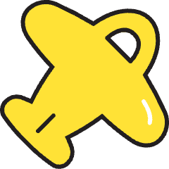 Plane Icon from Stickies Colors Set