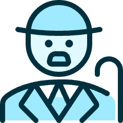 Famous People Man Charlie Chaplin Icon from Ultimate Duotone Set