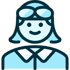 History Woman Aviator Icon from Ultimate Duotone Set