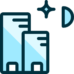 Building Night Icon from Ultimate Duotone Set