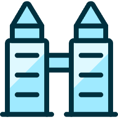 Modern Architecture Twin Building Icon from Ultimate Duotone Set
