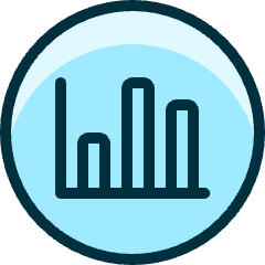 Analytics Bars Circle Icon from Ultimate Duotone Set