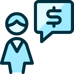 Cash User Woman Message Icon from Ultimate Duotone Set