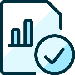 Data File Bars Check Icon from Ultimate Duotone Set