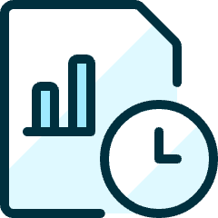 Data File Bars Clock Icon from Ultimate Duotone Set