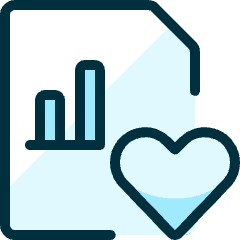 Data File Bars Heart Icon from Ultimate Duotone Set