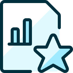 Data File Bars Star Icon from Ultimate Duotone Set