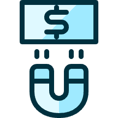 Monetization Dollar Bill Magnet Icon from Ultimate Duotone Set