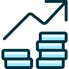 Performance Money Increase Icon from Ultimate Duotone Set