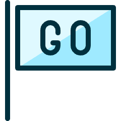Launch Go Flag Icon from Ultimate Duotone Set