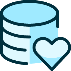 Database Heart Icon from Ultimate Duotone Set