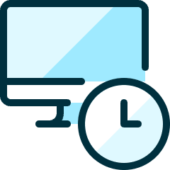 Monitor Clock Icon from Ultimate Duotone Set