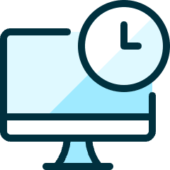 Desktop Monitor Clock Icon from Ultimate Duotone Set