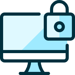 Desktop Monitor Lock 1 Icon from Ultimate Duotone Set