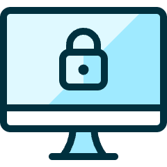 Desktop Monitor Lock Icon from Ultimate Duotone Set