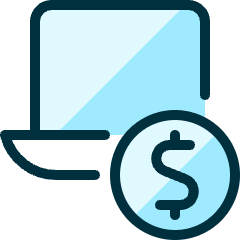 Laptop Cash Icon from Ultimate Duotone Set