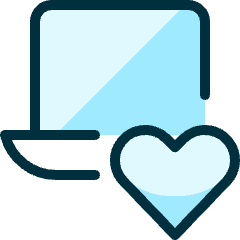 Laptop Heart Icon from Ultimate Duotone Set
