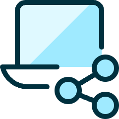Laptop Share Icon from Ultimate Duotone Set
