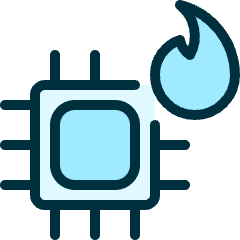 Computer Chip Fire Icon from Ultimate Duotone Set