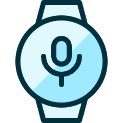 Smart Watch Circle Microphone Icon from Ultimate Duotone Set